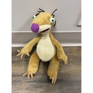 Ice Age Sid the Sloth Plush Stuffed Animal Toy Tan Purple Nose 11 Inch Sloth